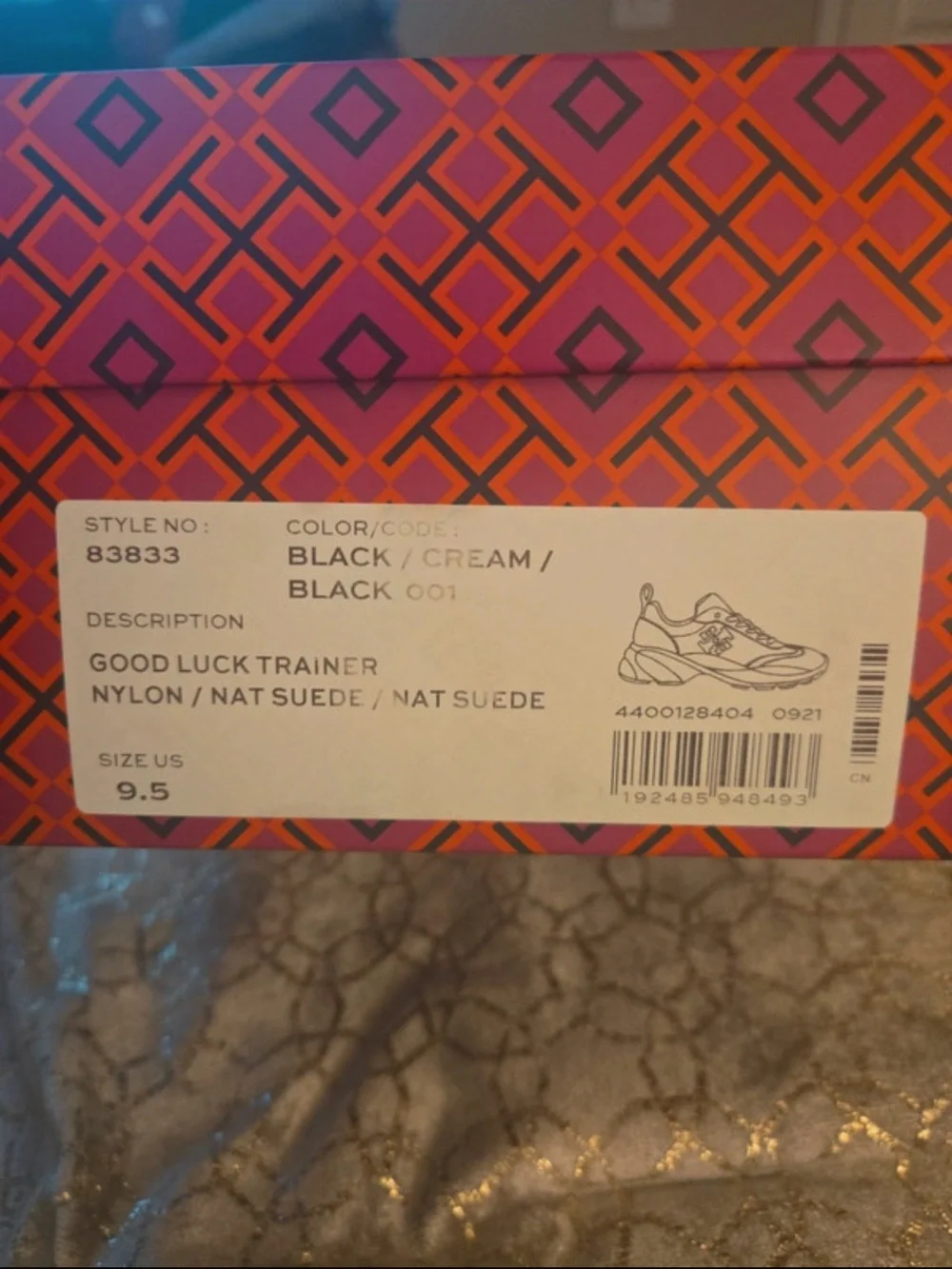 Tory Burch Black and Beige Low-Top Logo Sneakers with White Soles